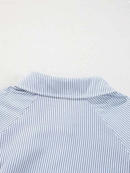 Pinstripe Smocked Cuff Button-Down Blouse The Nichole Collection - Official Site