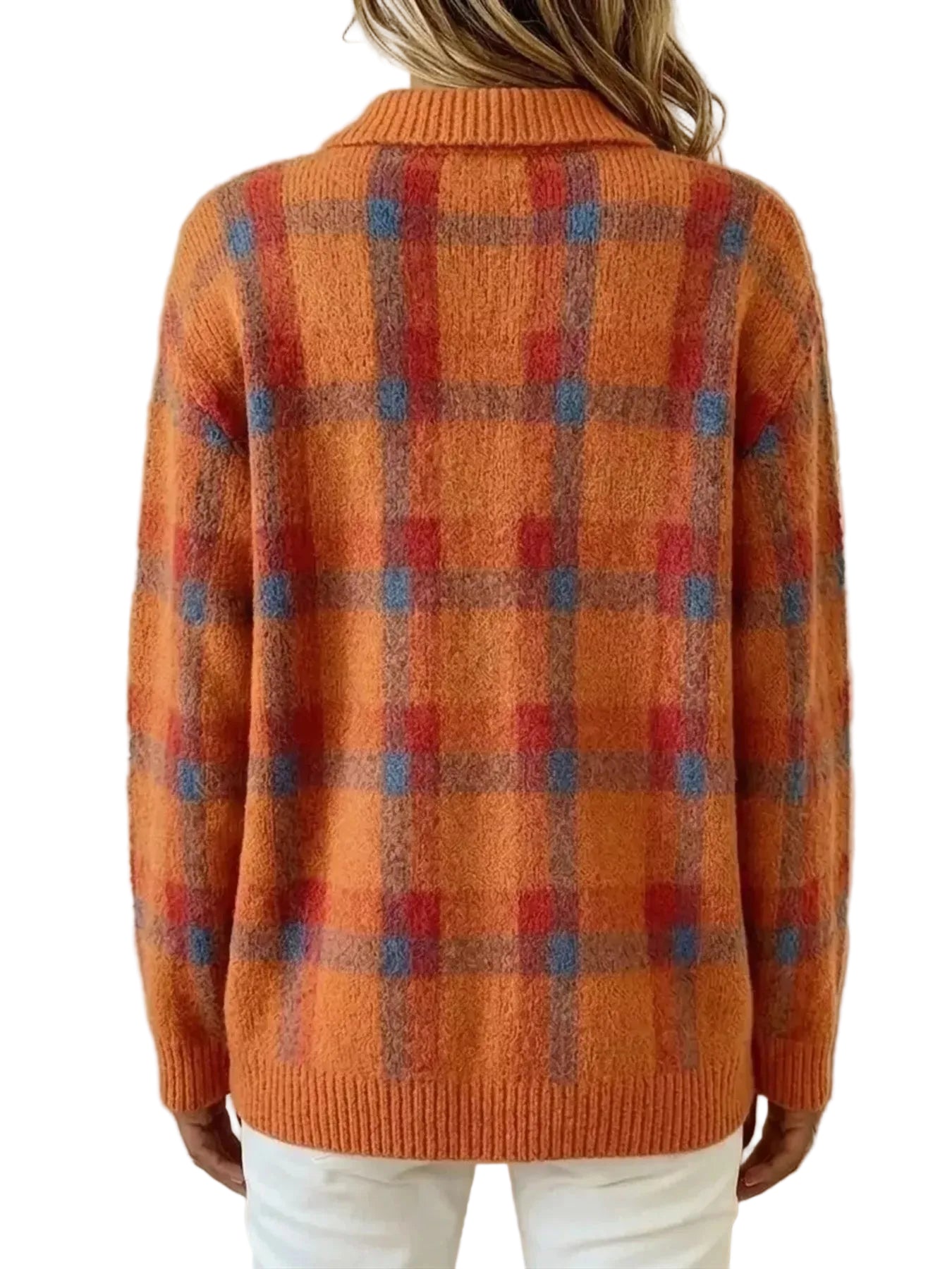 Plaid Button-Up Cardigan The Nichole Collection
