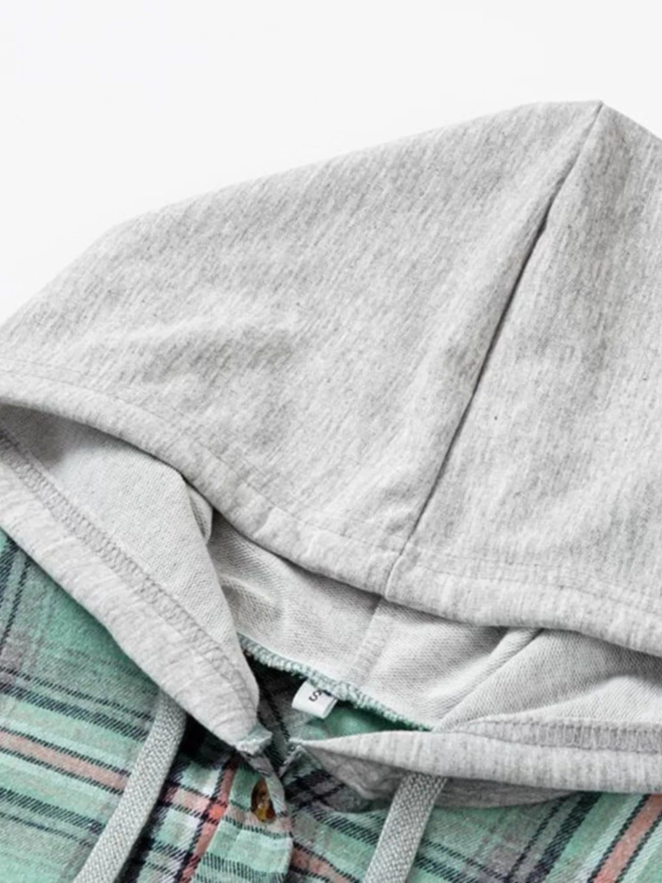 Plaid Button-Up Hooded Shirt The Nichole Collection