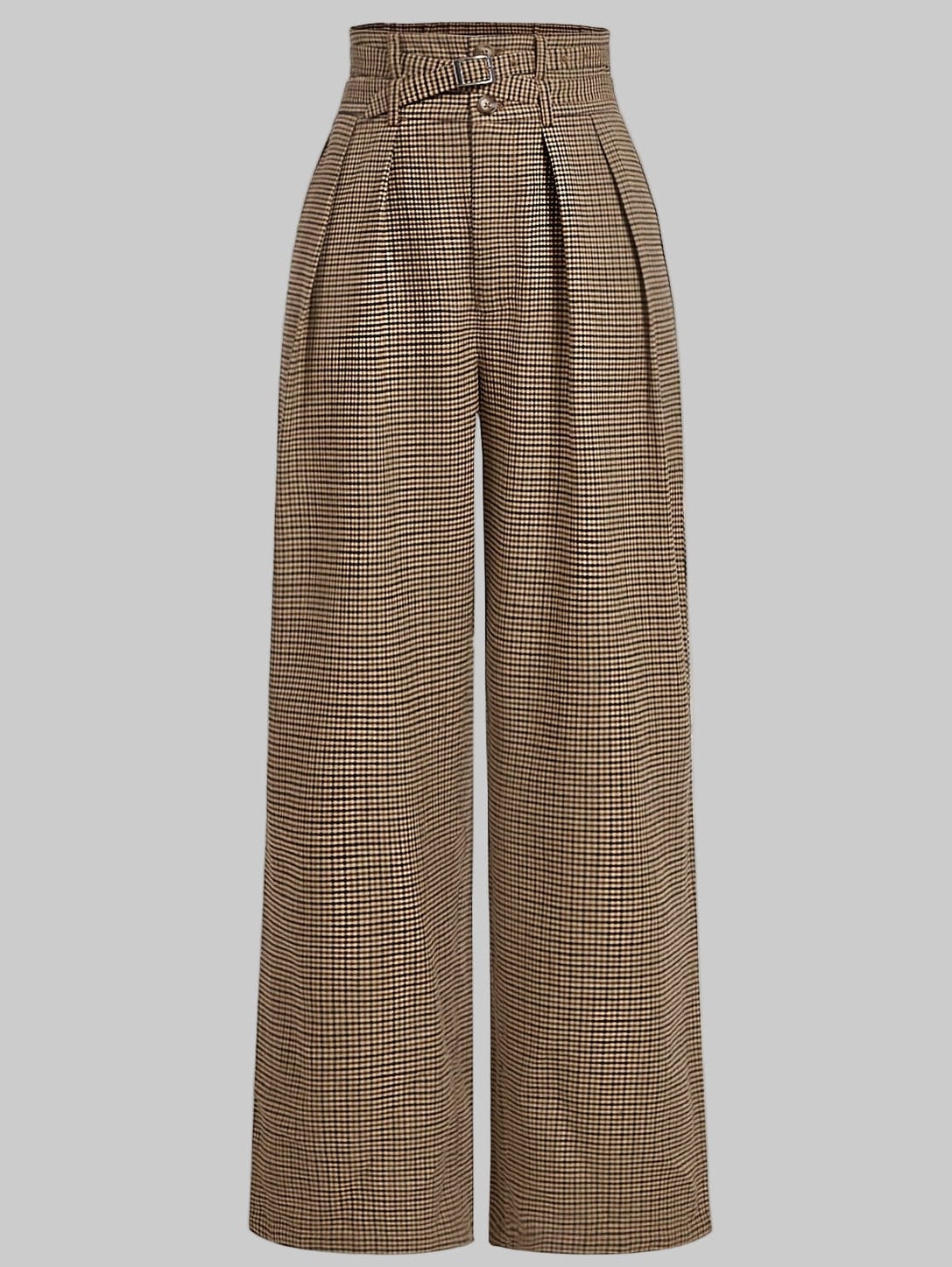 Plaid High-Waist Wide-Leg Pants for Women Dress Pants The Nichole Collection