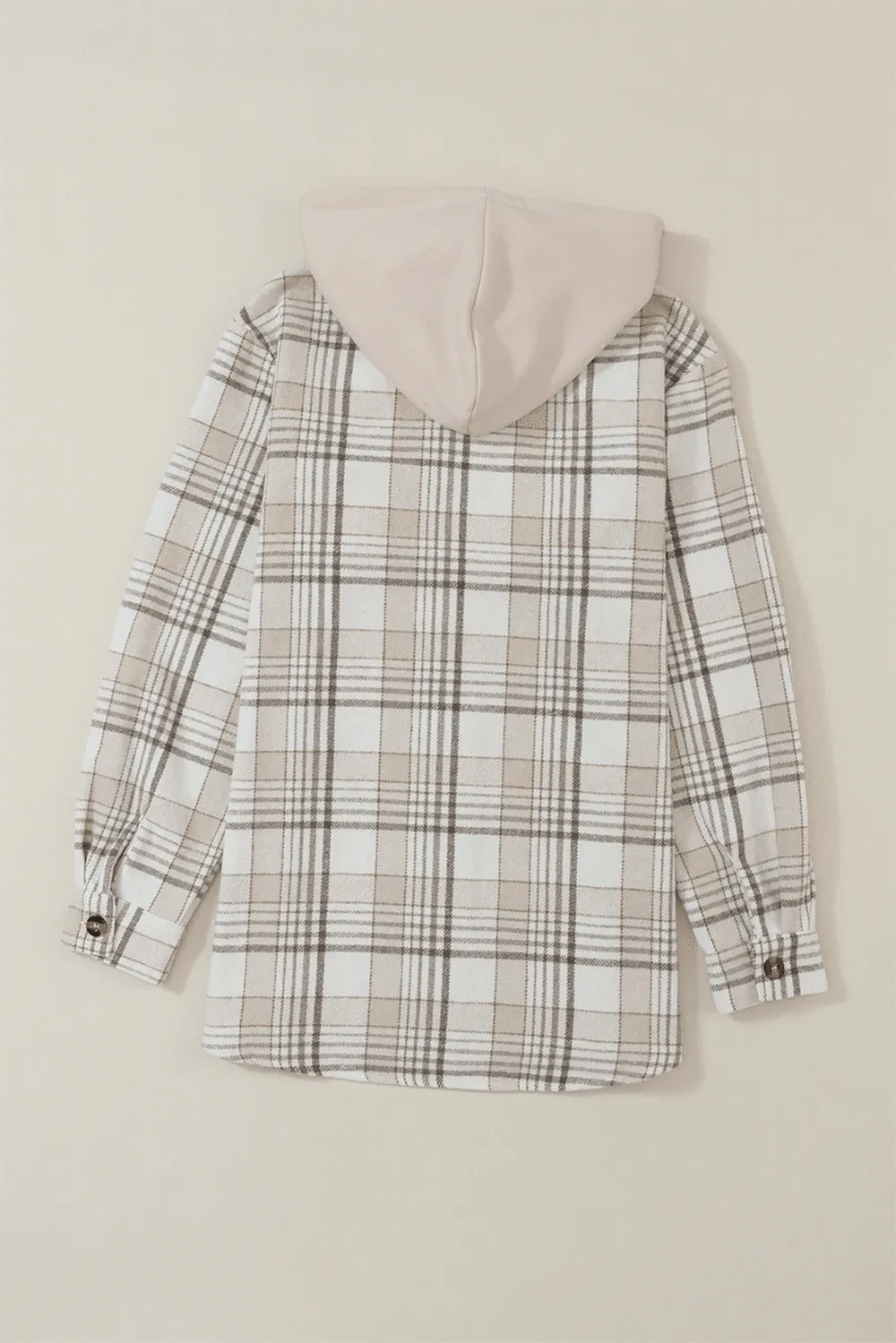 Plaid Removable Hood Button Up Shacket The Nichole Collection