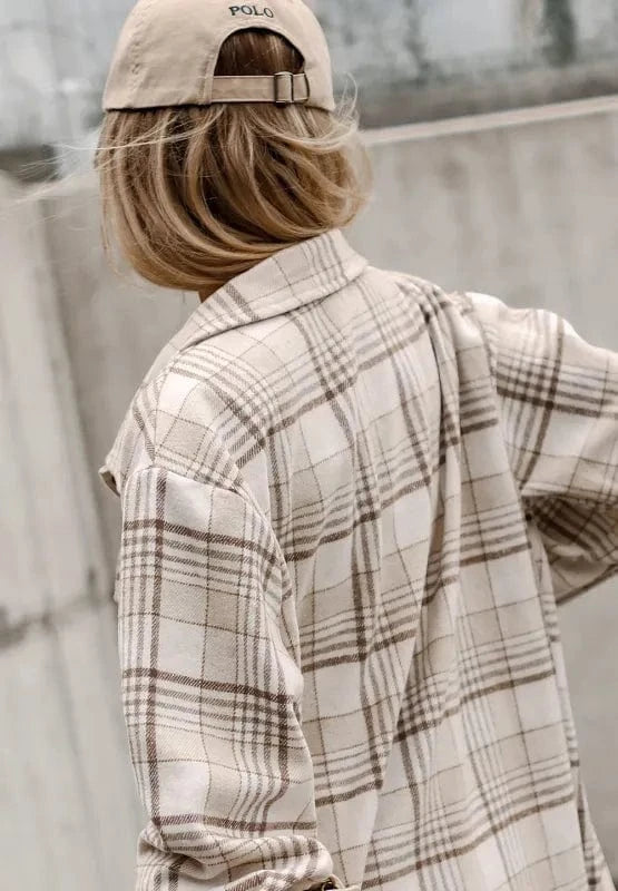 Plaid Removable Hood Button Up Shacket The Nichole Collection