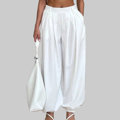 Pleated High Waist Wide Leg Trousers The Nichole Collection
