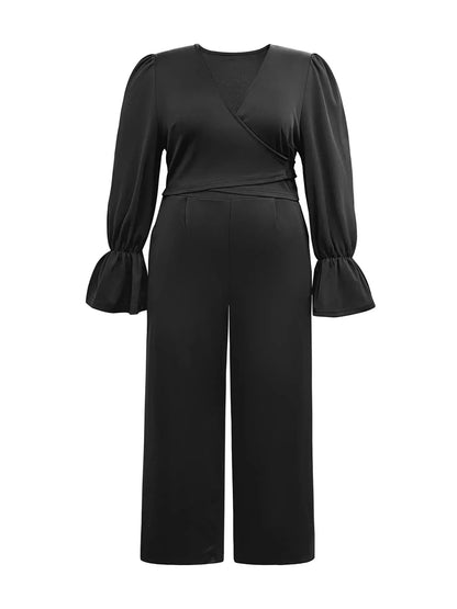 Plus Size Flounce Sleeve Top and Pants Set Women's Sets The Nichole Collection