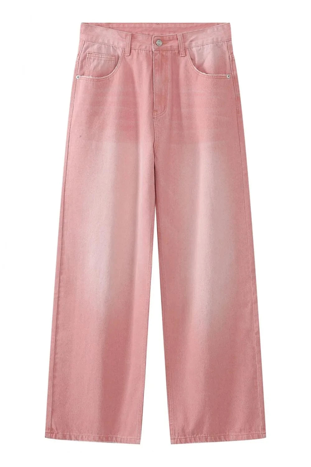 Pocketed Baggy Jeans Dusty Pink / XS Trendsi