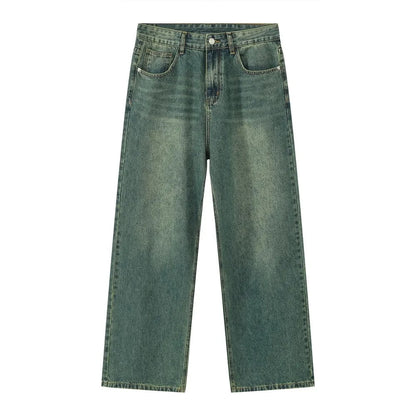 Pocketed Baggy Jeans Dark Green / L Trendsi