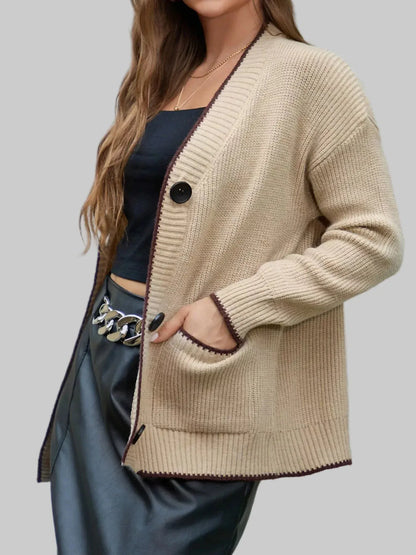 Pocketed Button Down Cardigan Cardigan The Nichole Collection