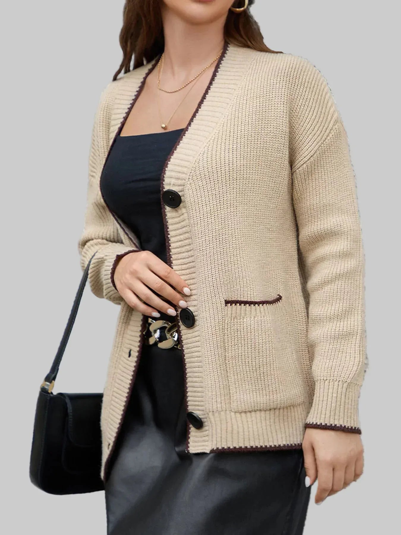 Pocketed Button Down Cardigan Cardigan The Nichole Collection