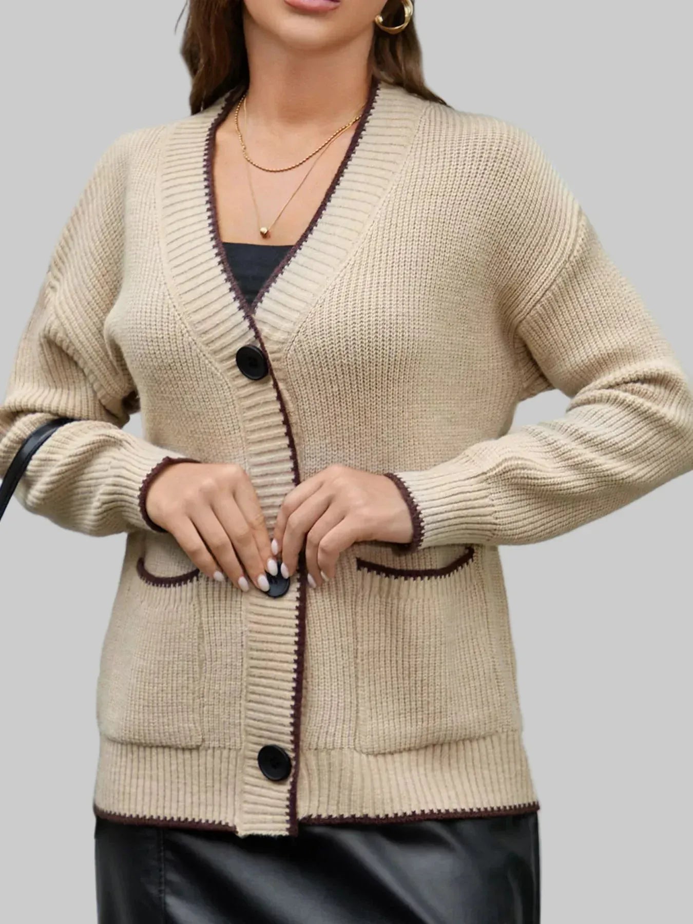 Pocketed Button Down Cardigan Cardigan The Nichole Collection