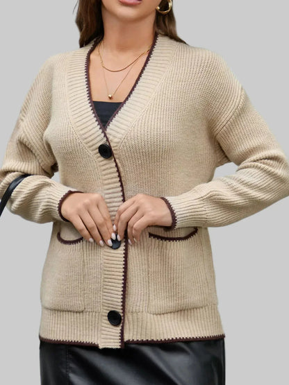 Pocketed Button Down Cardigan Cardigan The Nichole Collection