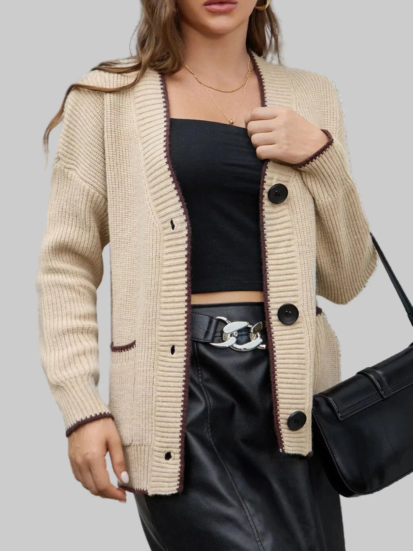 Pocketed Button Down Cardigan Cardigan The Nichole Collection