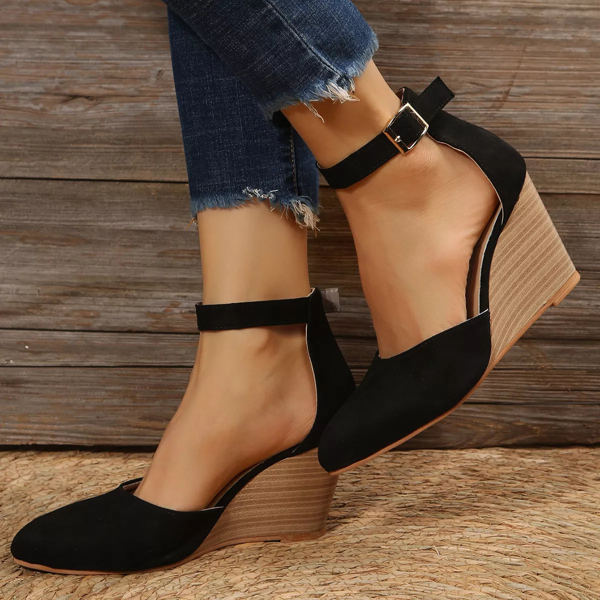 Point Toe Wedge Sandals Black / 35 The Nichole Collection - Official Site