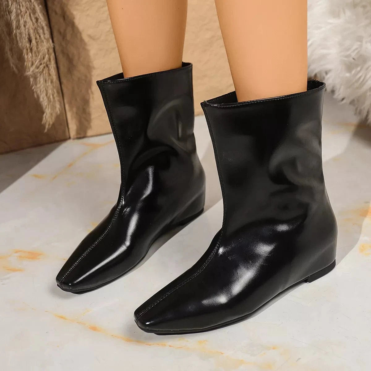 Pointed Toe Leather Boots The Nichole Collection