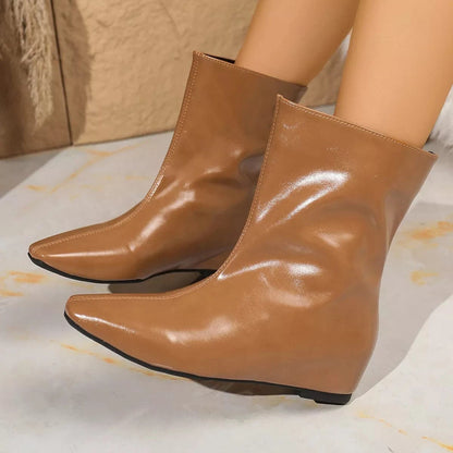 Pointed Toe Leather Boots The Nichole Collection