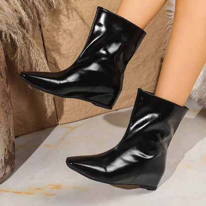 Pointed Toe Leather Boots The Nichole Collection
