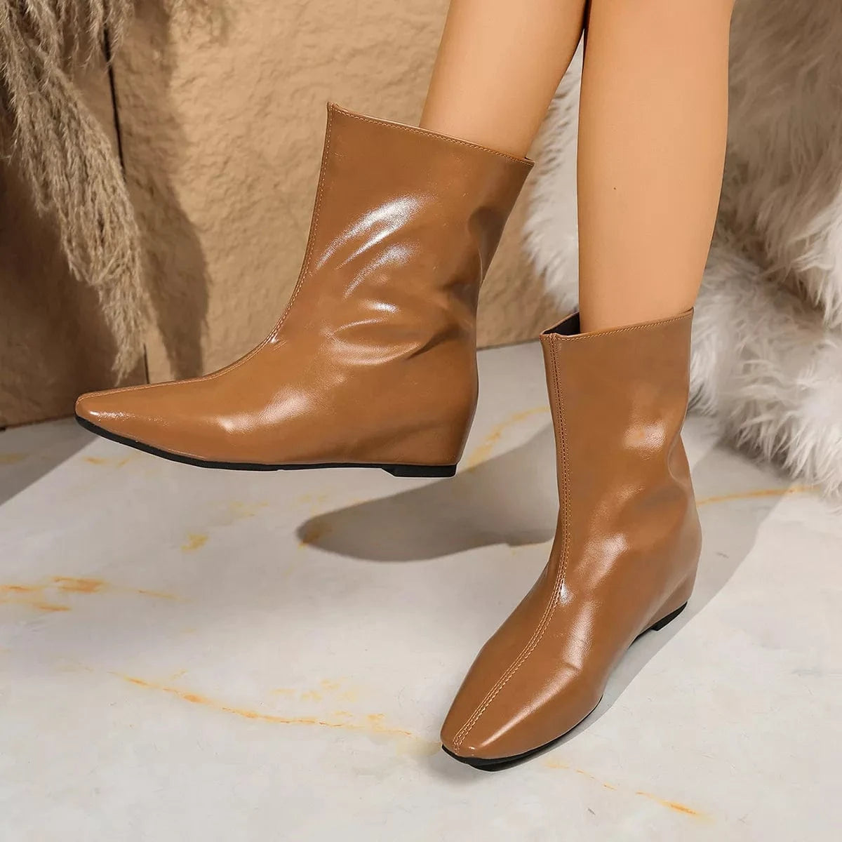 Pointed Toe Leather Boots The Nichole Collection