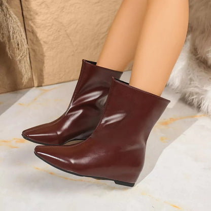 Pointed Toe Leather Boots The Nichole Collection