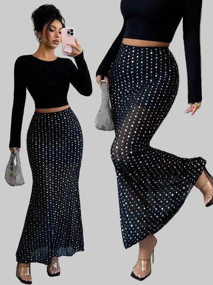 Polka Dot Maxi Skirt The Nichole Collection