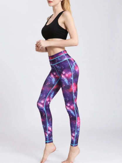 Printed Active High Waist Leggings The Nichole Collection