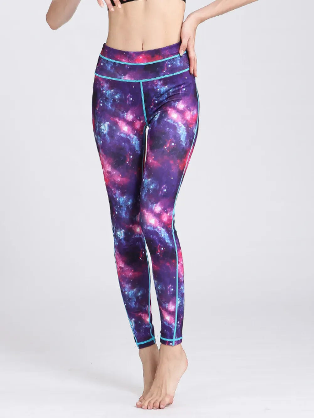 Printed Active High Waist Leggings Purple / S The Nichole Collection