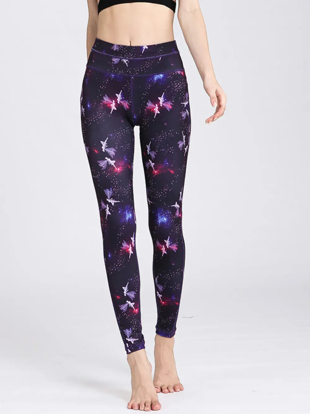 Printed Active High Waist Leggings Violet / S The Nichole Collection