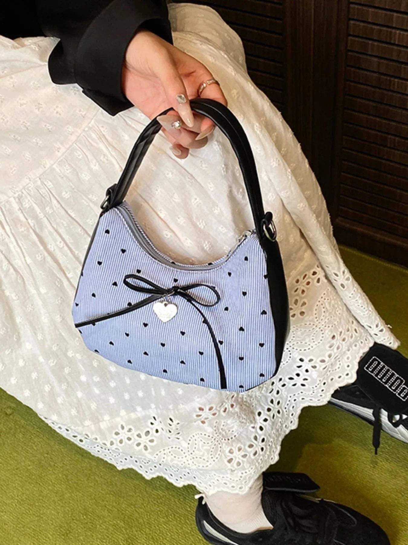Printed Bow Shoulder Bag The Nichole Collection