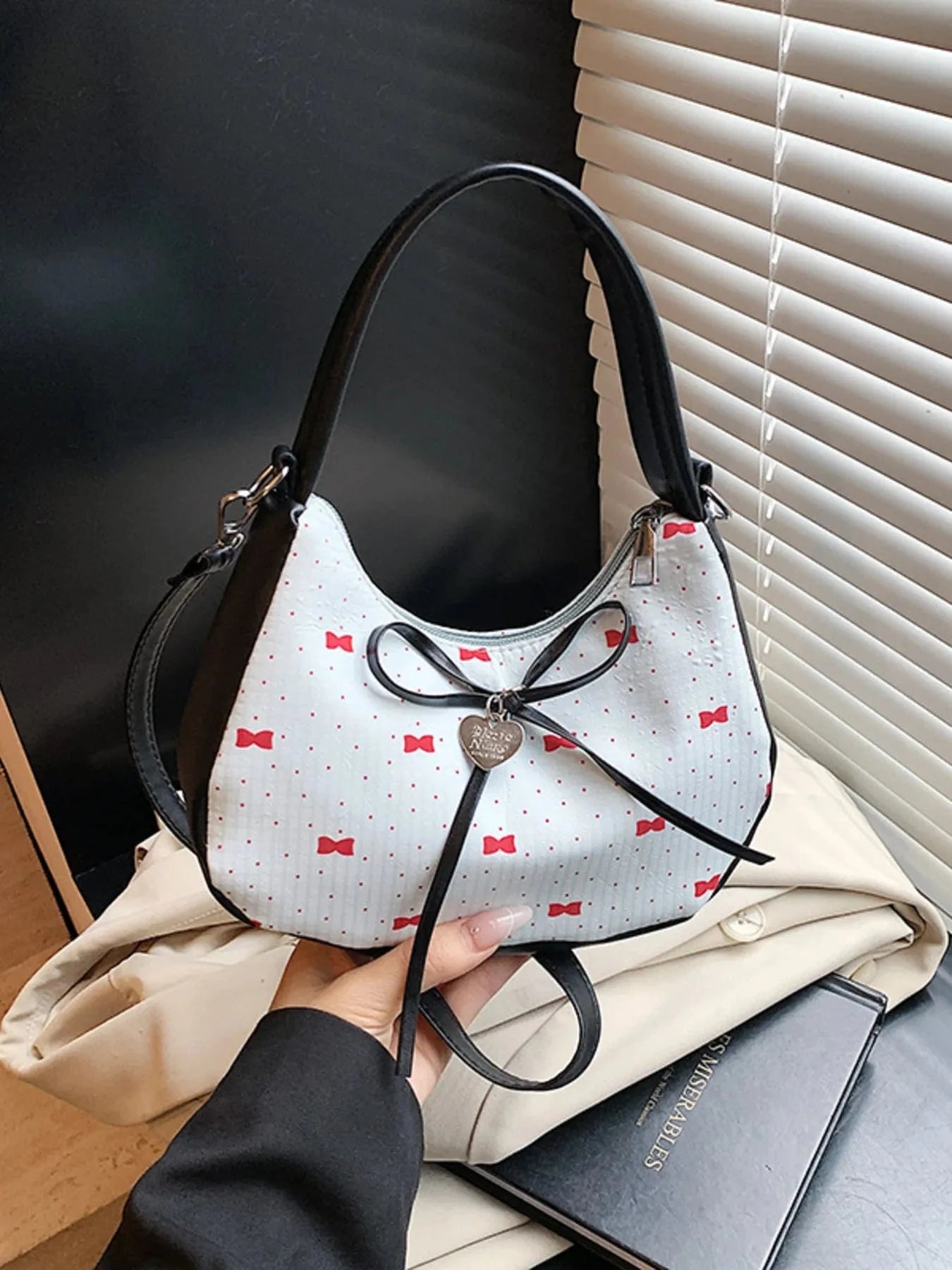Printed Bow Shoulder Bag The Nichole Collection