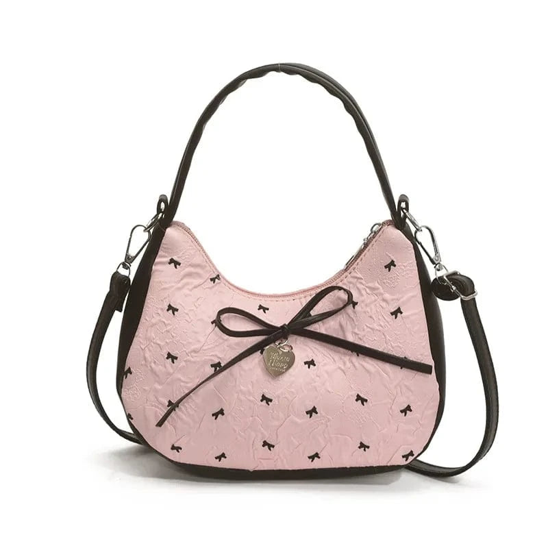 Printed Bow Shoulder Bag Pink / One Size The Nichole Collection
