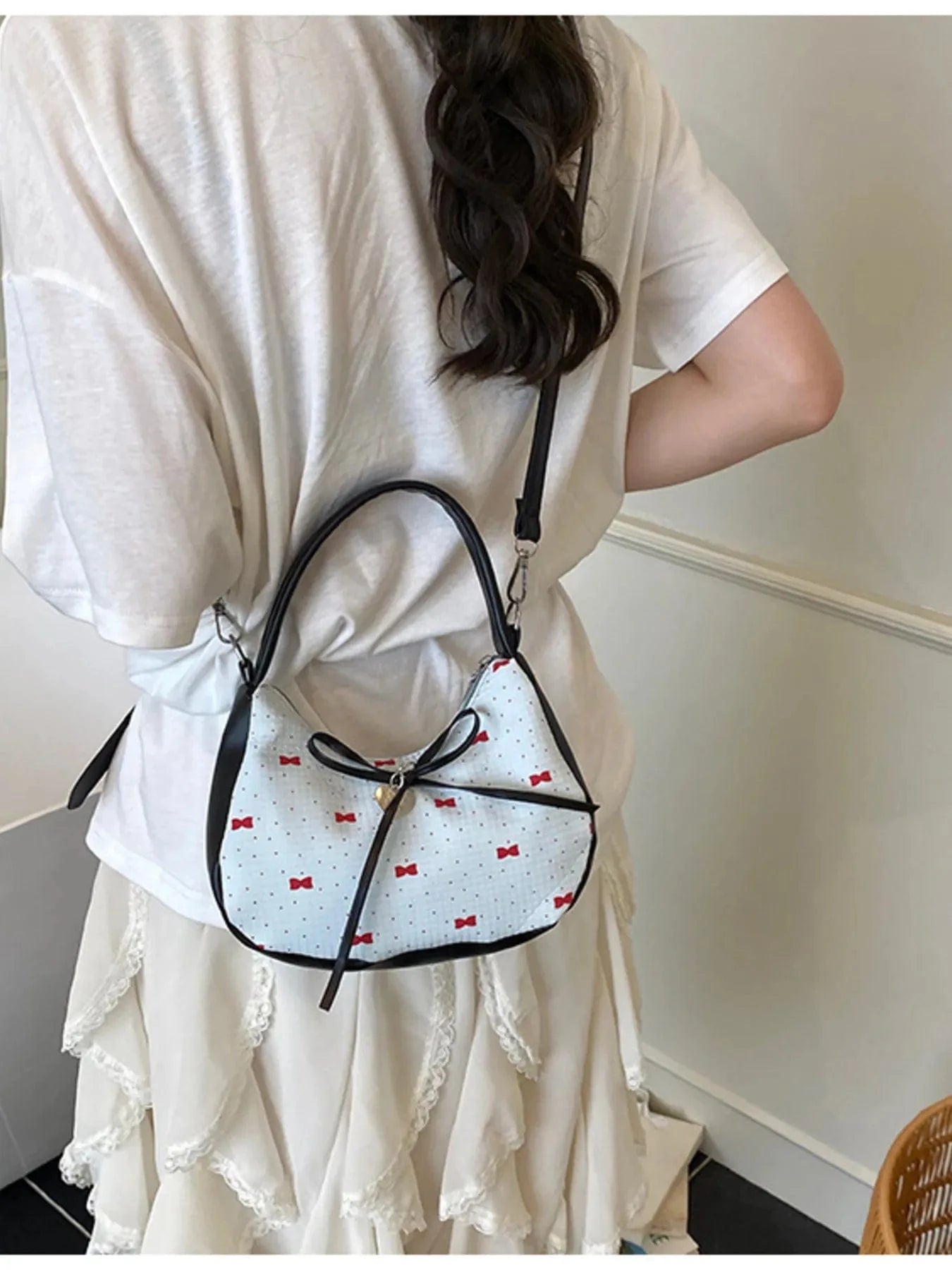 Printed Bow Shoulder Bag The Nichole Collection