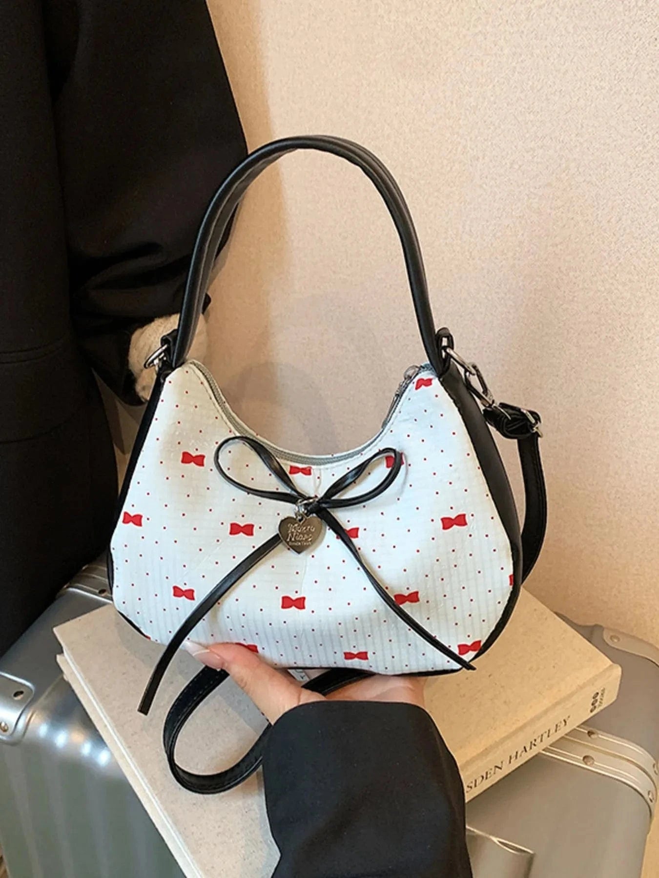 Printed Bow Shoulder Bag The Nichole Collection