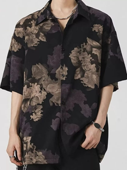 Printed Button Up Short Sleeve Shirt | The Nichole Collection