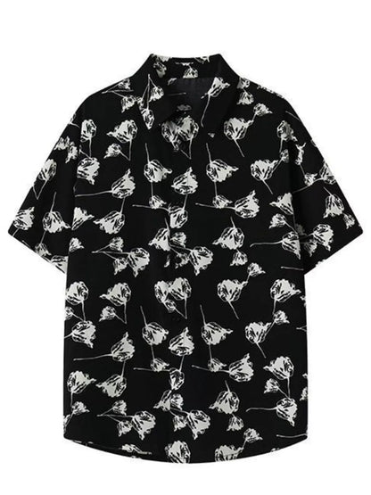 Printed Button Up Short Sleeve Shirt | The Nichole Collection