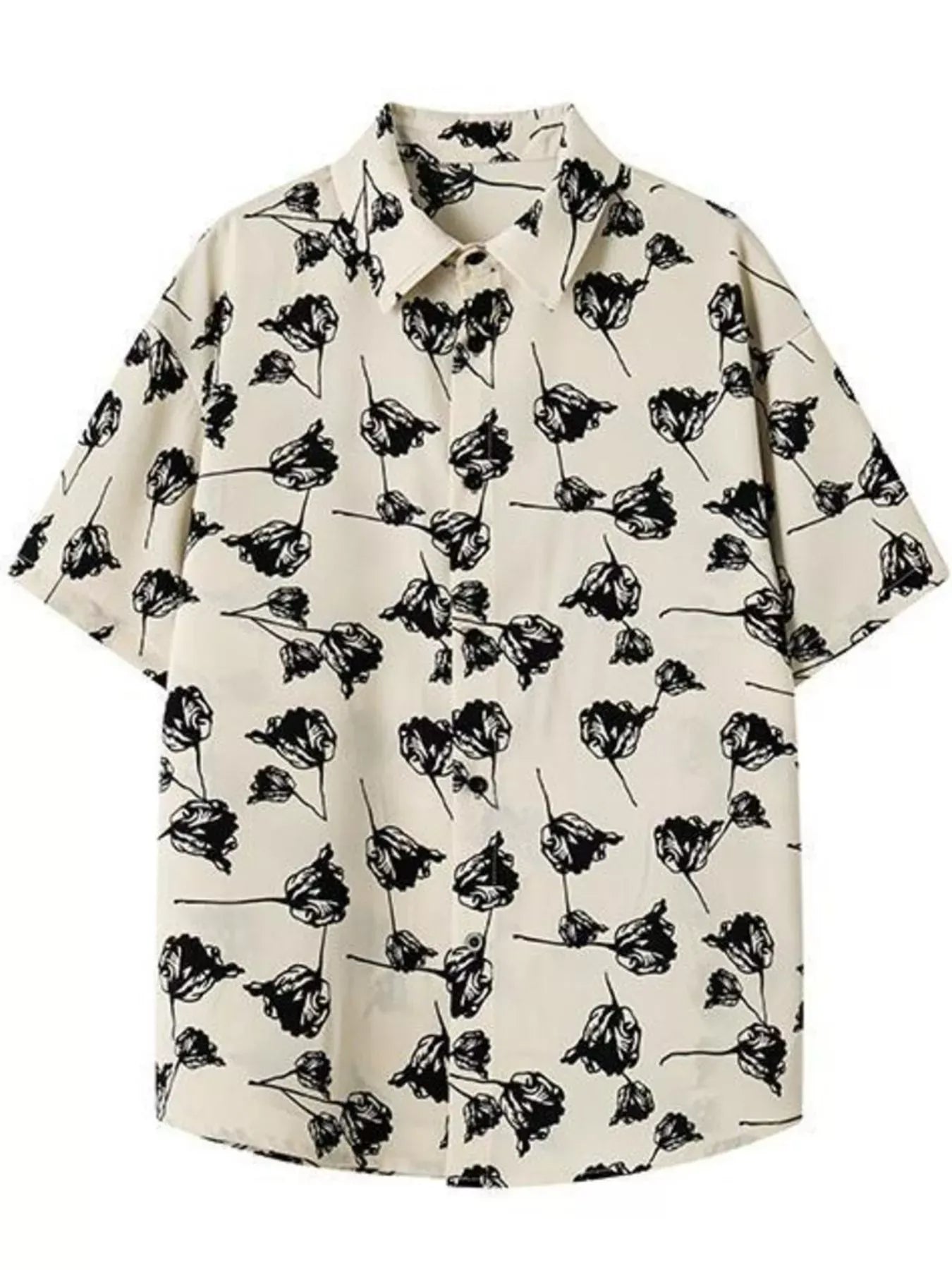 Printed Button Up Short Sleeve Shirt | The Nichole Collection