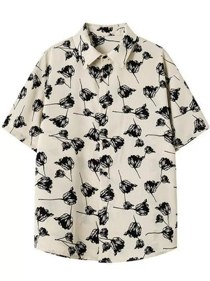 Printed Button Up Short Sleeve Shirt | The Nichole Collection