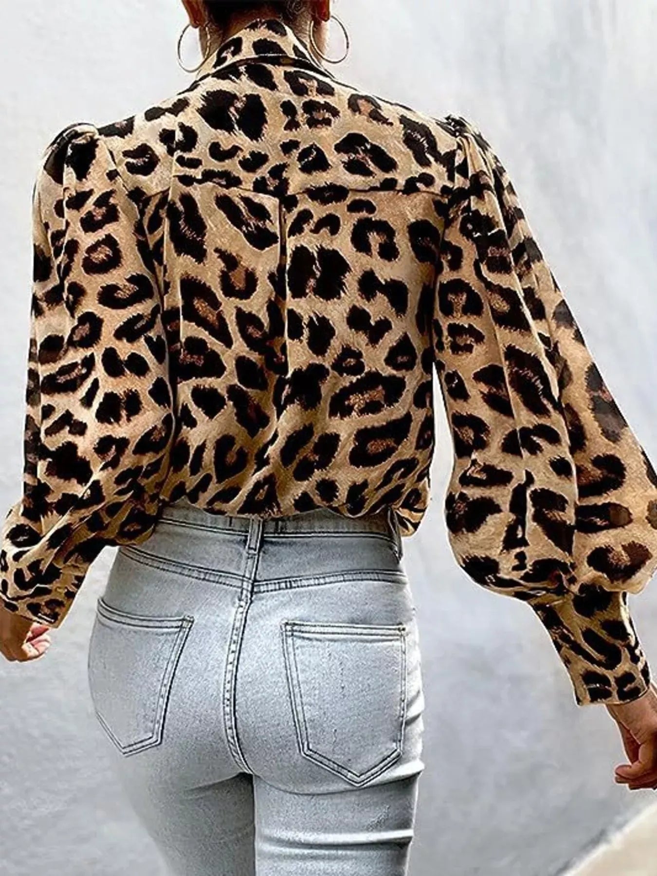 Printed Lantern Sleeve Shirt The Nichole Collection