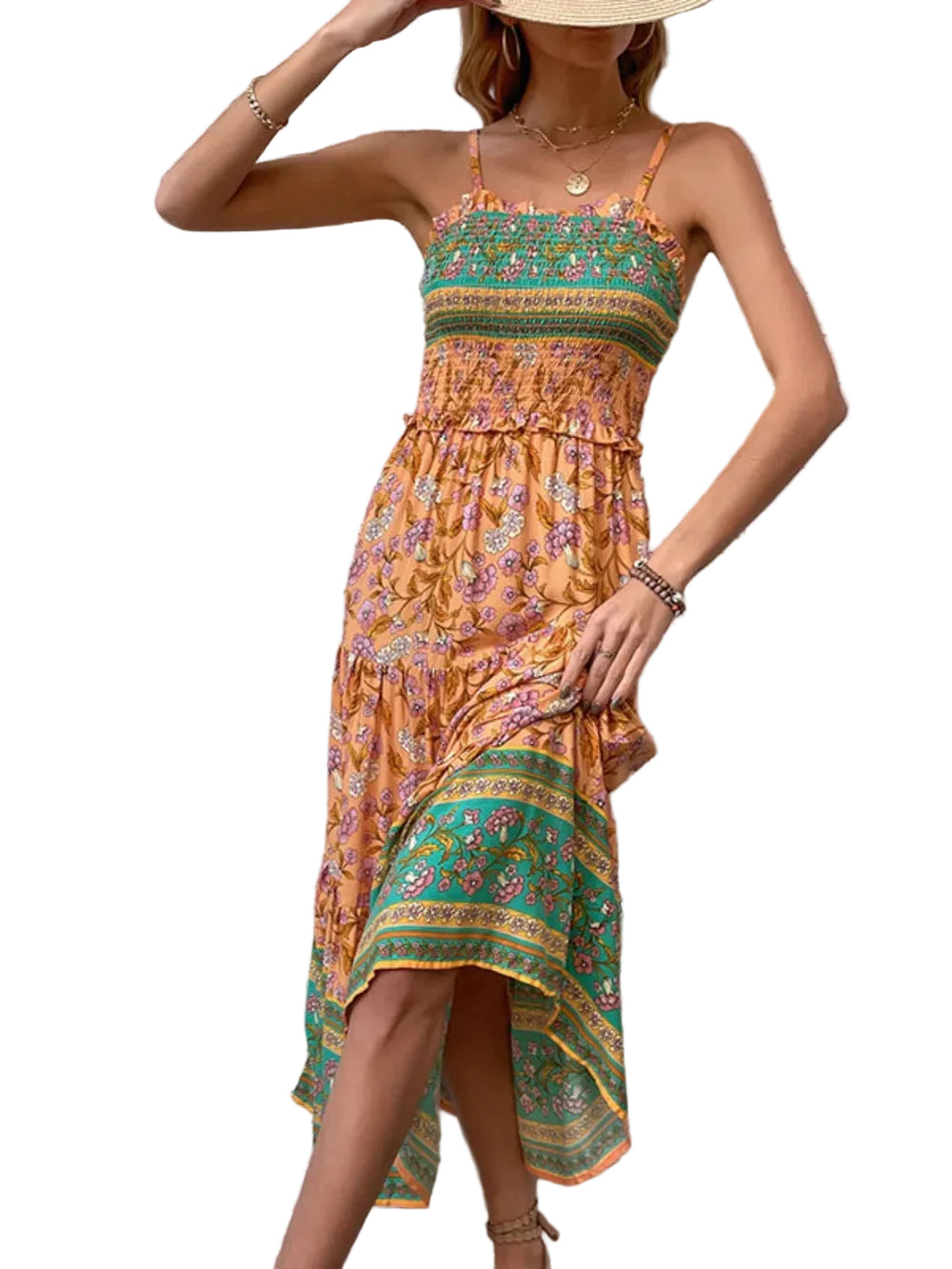 Printed Square Neck Midi Cami Dress Midi Dresses The Nichole Collection - Official Site