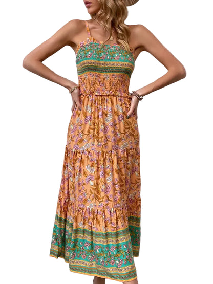 Printed Square Neck Midi Cami Dress Midi Dresses The Nichole Collection - Official Site