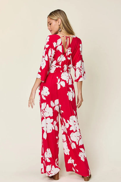Printed Tie Back Wide Leg Jumpsuit The Nichole Collection - Official Site
