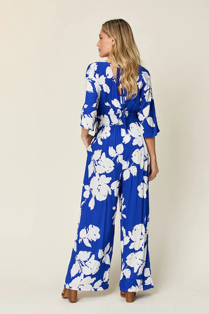 Printed Tie Back Wide Leg Jumpsuit The Nichole Collection - Official Site