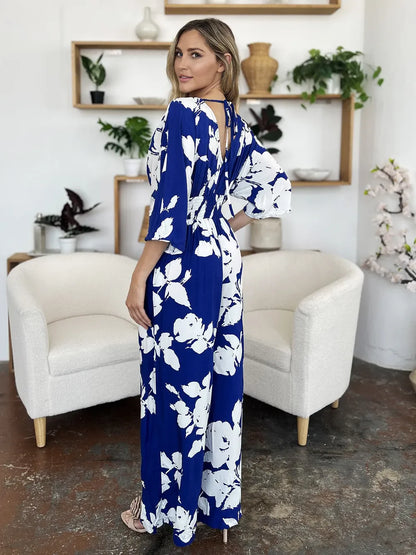 Printed Tie Back Wide Leg Jumpsuit The Nichole Collection - Official Site