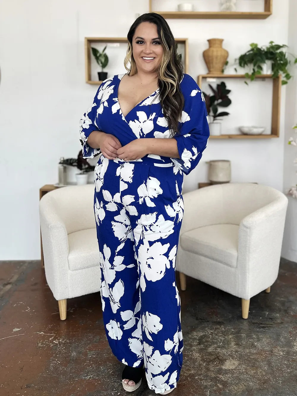 Printed Tie Back Wide Leg Jumpsuit The Nichole Collection - Official Site