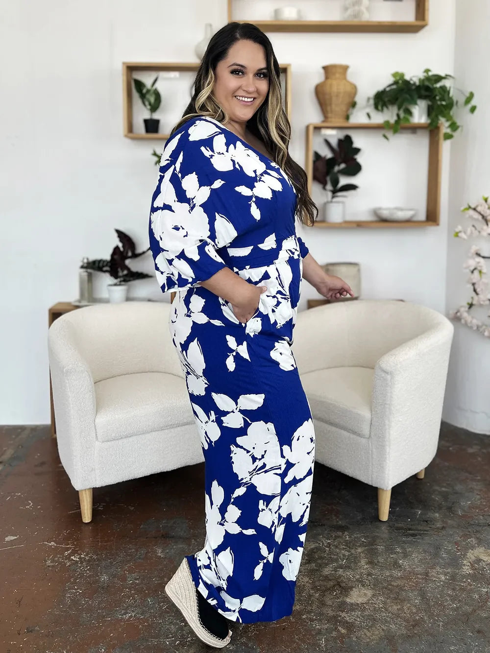 Printed Tie Back Wide Leg Jumpsuit The Nichole Collection - Official Site
