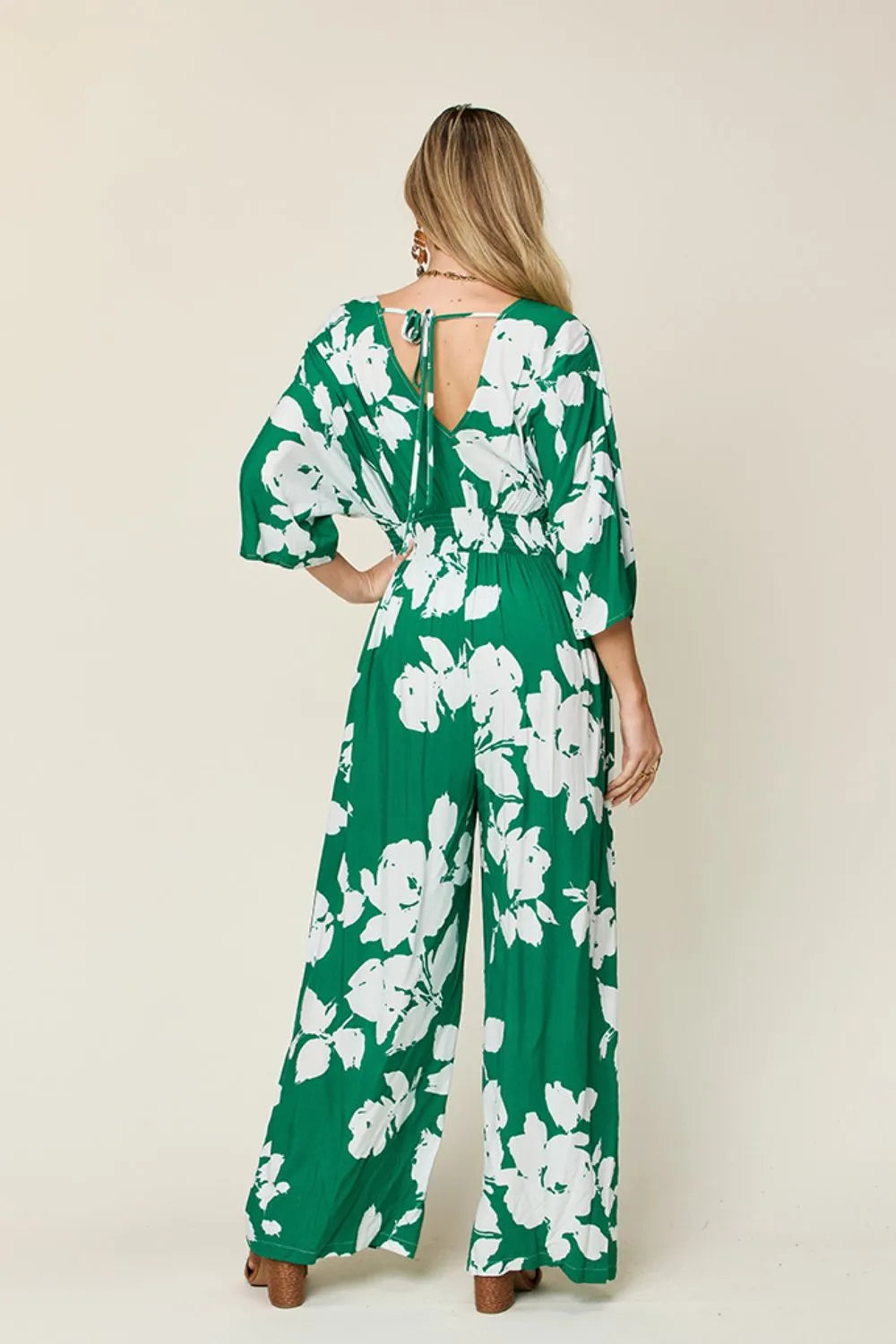 Printed Tie Back Wide Leg Jumpsuit The Nichole Collection - Official Site