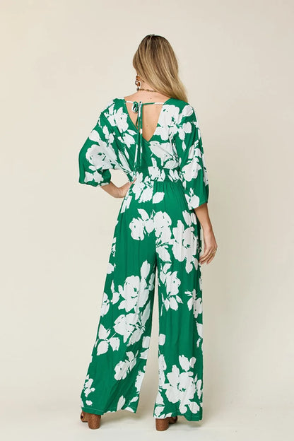 Printed Tie Back Wide Leg Jumpsuit The Nichole Collection - Official Site