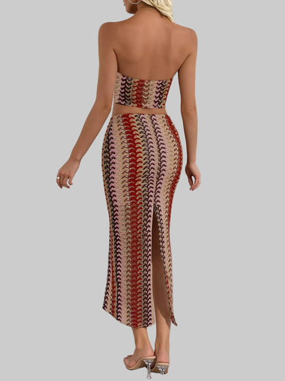 Printed Tube Top & Midi Skirt Set The Nichole Collection