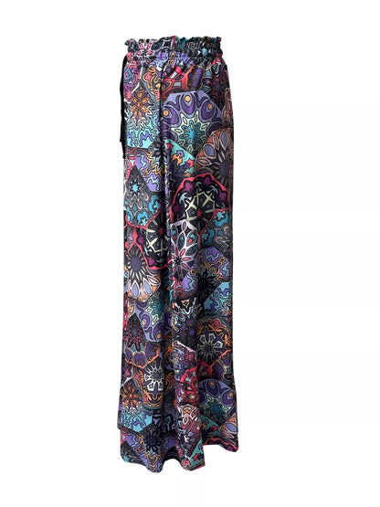 Printed Wide-Leg Pants The Nichole Collection