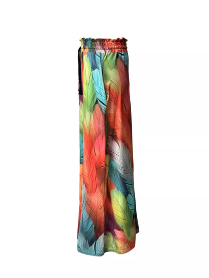 Printed Wide-Leg Pants The Nichole Collection