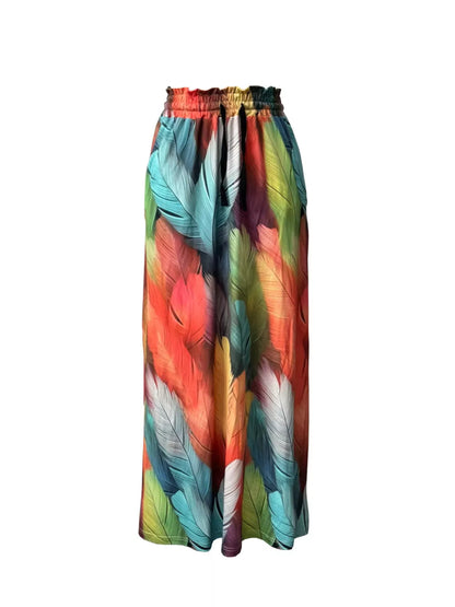 Printed Wide-Leg Pants The Nichole Collection