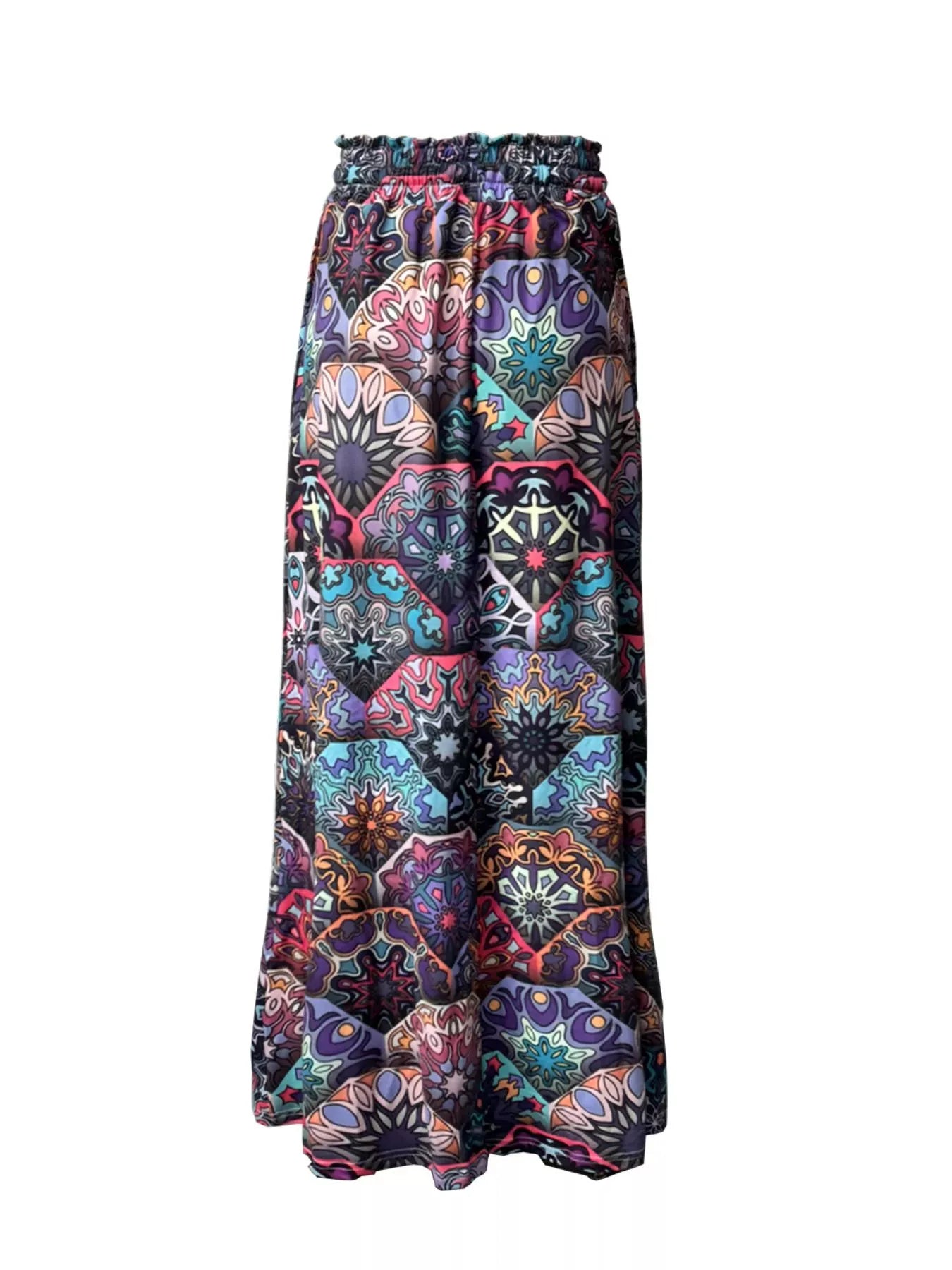 Printed Wide-Leg Pants The Nichole Collection