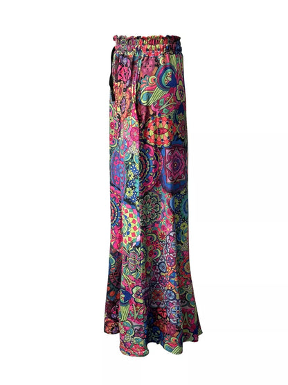 Printed Wide-Leg Pants The Nichole Collection